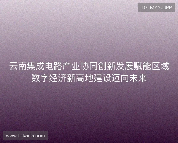 云南集成电路产业协同创新发展赋能区域数字经济新高地建设迈向未来